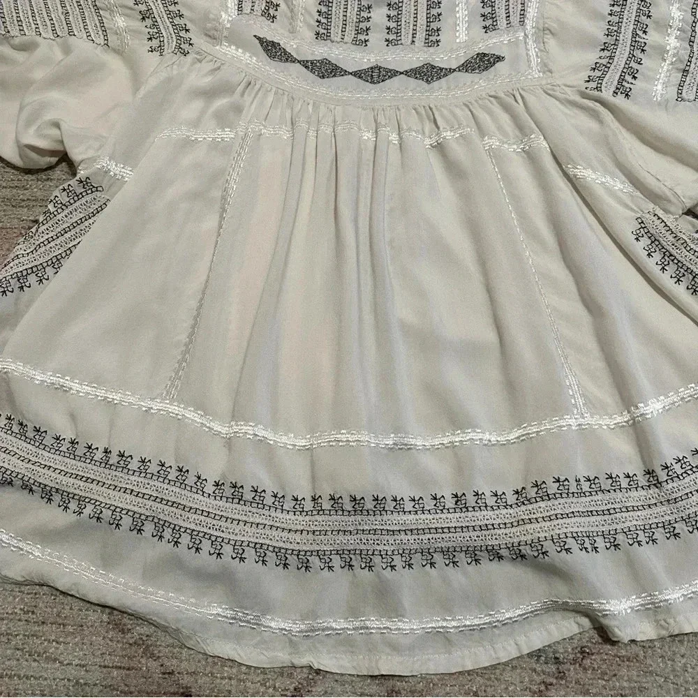 Free People Wild One Embroidered Top in Ivory size XS - Picture 6 of 16